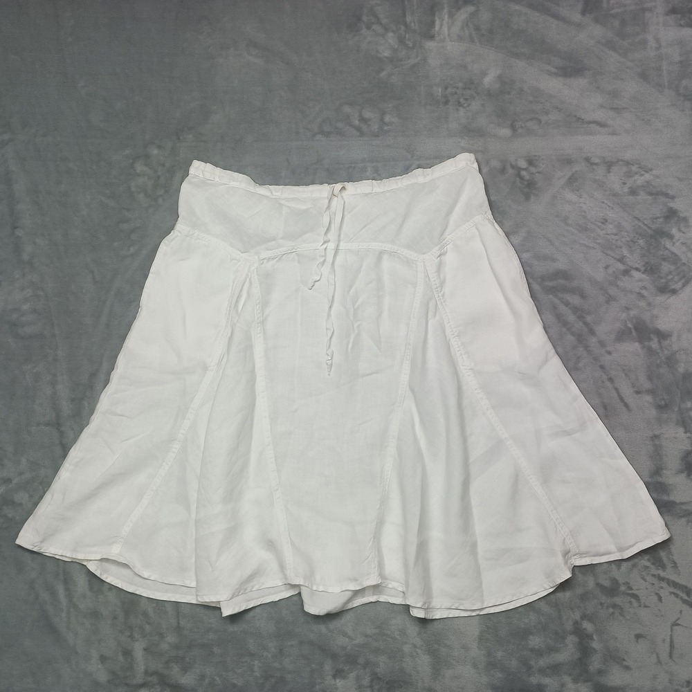 Athleta Skirt Womens Medium White A-Line Linen Casual Coastal Boho Summer